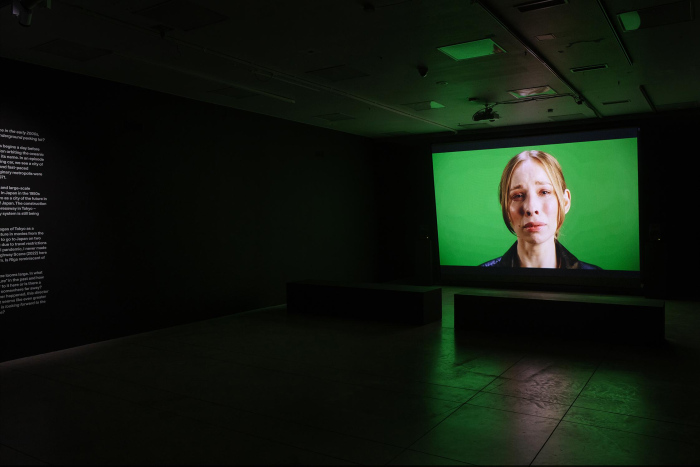 Tokyo Highway Scene, video, installed at Riga Contemporary Art Space, April 2025, Riga, Latvia, photo: Kristīne Madjare&nbsp;